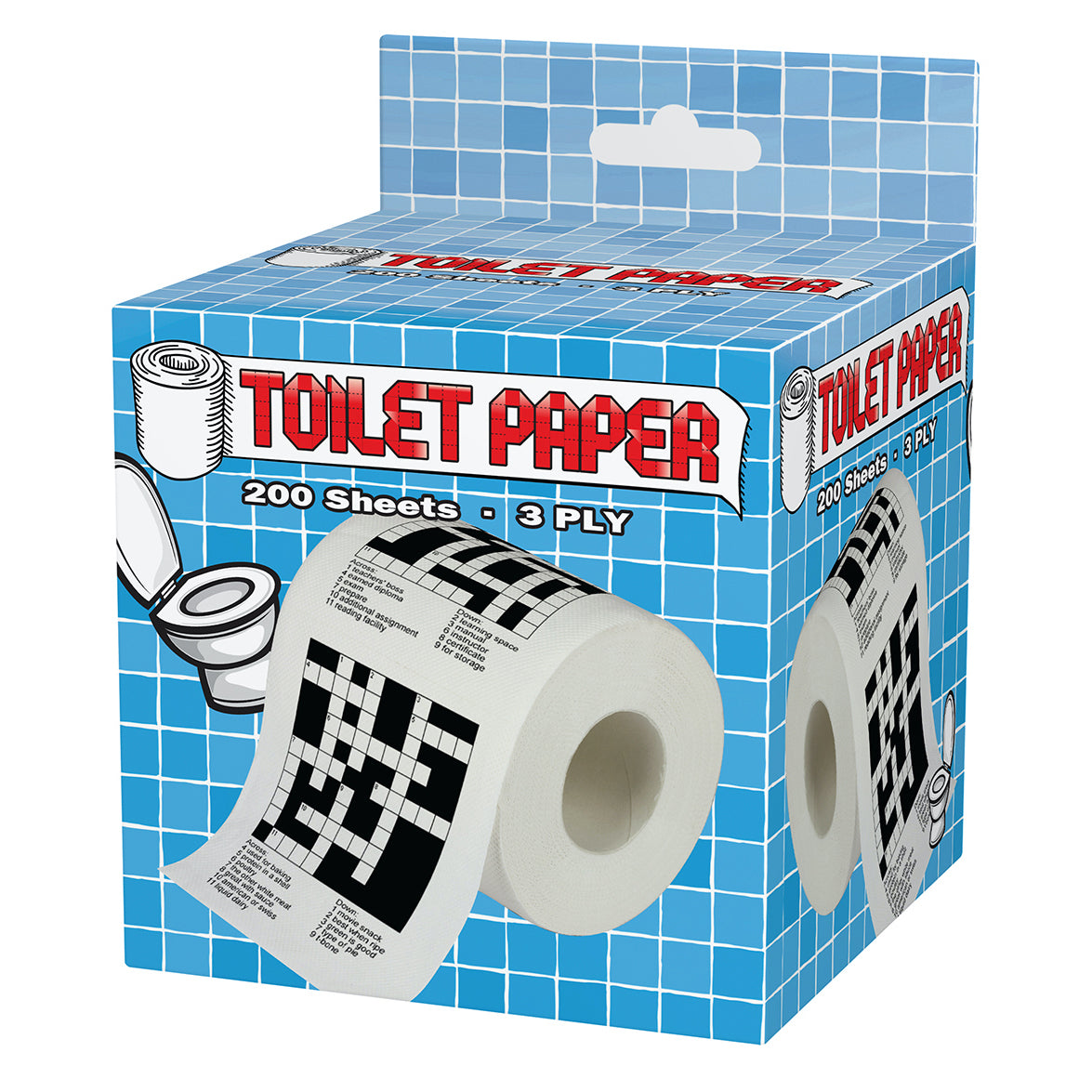 Novelty Toilet Paper - Crossword Puzzle - Gift and Stocking Stuffer
