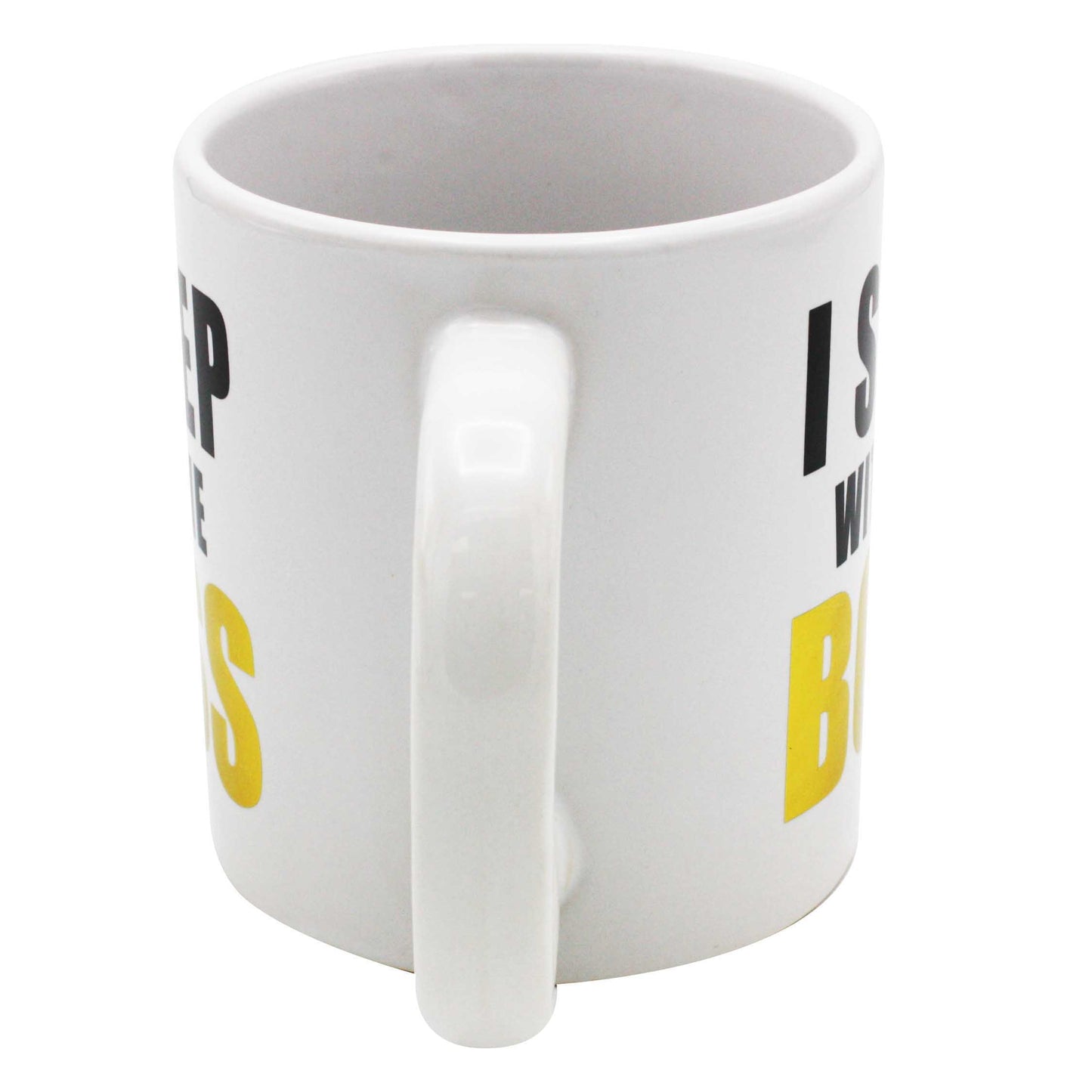 Giant 22 oz I Sleep With The Boss Novelty Coffee Mug
