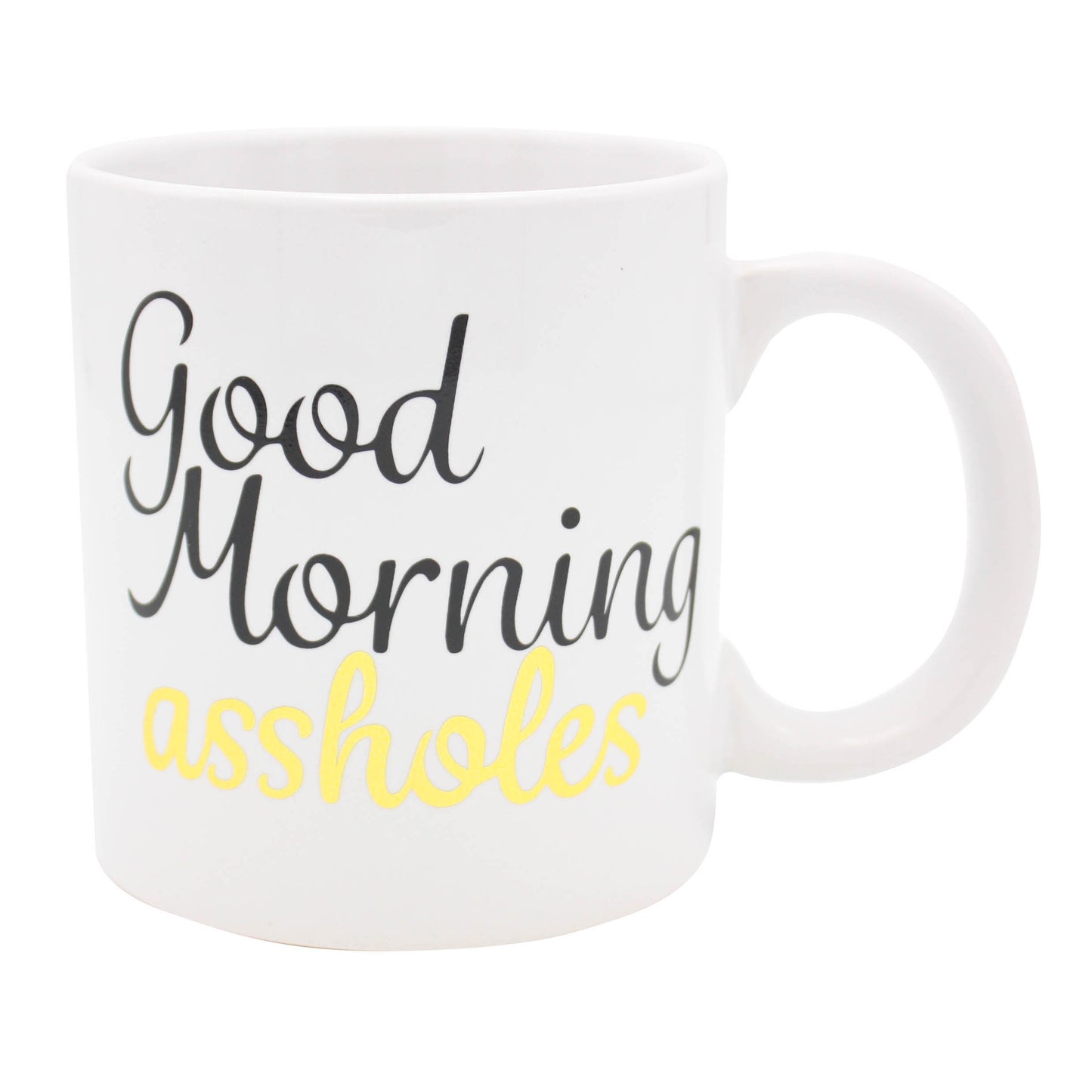 Giant 22 oz Good Morning Assholes Novelty Coffee Mug