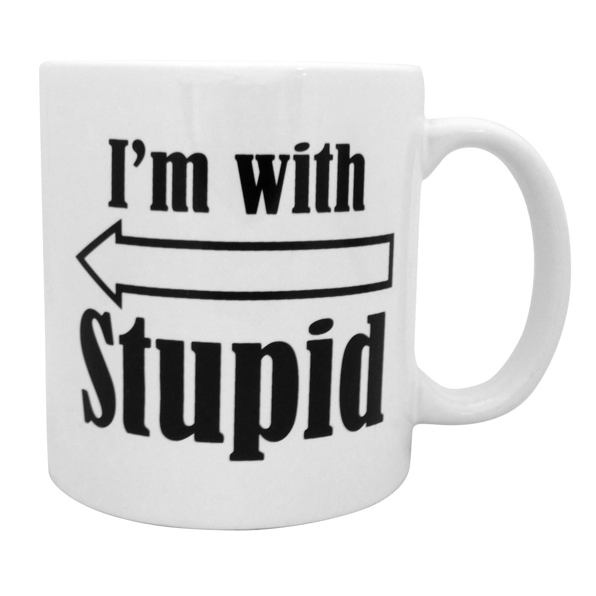 Giant 22 oz I'm With Stupid Novelty Coffee Mug