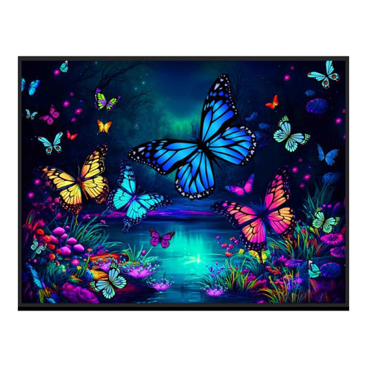 Butterfly World Blacklight Tapestry