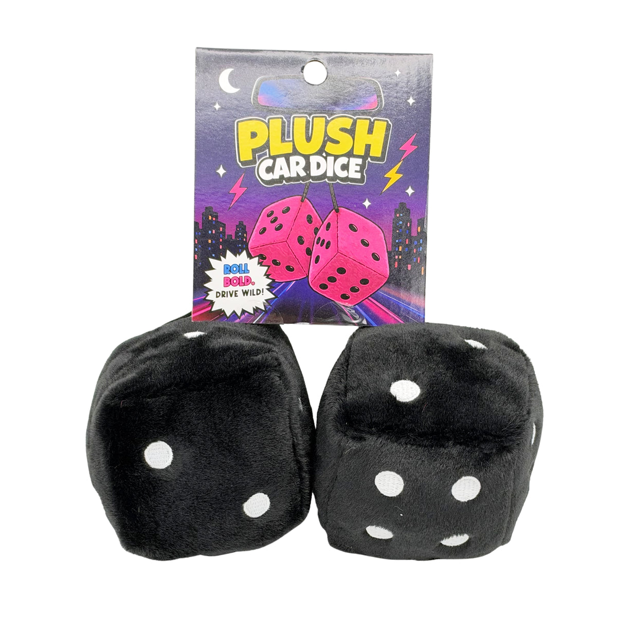 Plush Hanging Car Dice - Black