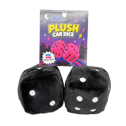 Plush Hanging Car Dice - Black
