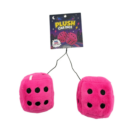 Plush Hanging Car Dice - Pink