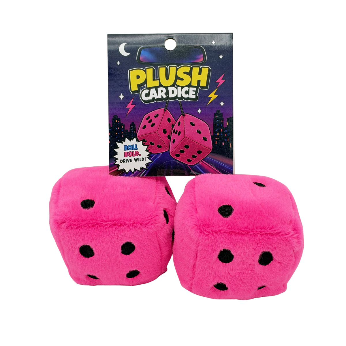 Plush Hanging Car Dice - Pink