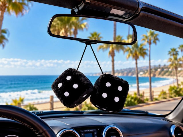 Plush Hanging Car Dice - Black