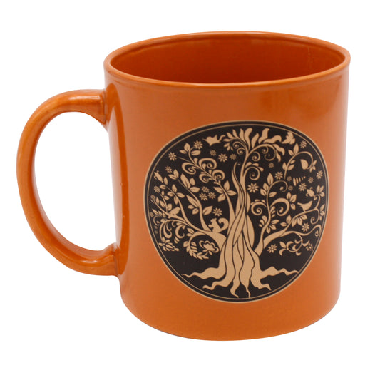 Giant 22 oz Orange Tree of Life Novelty Coffee Mug