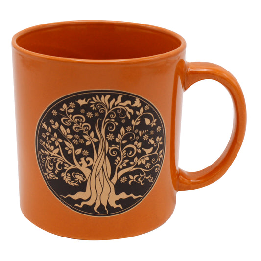 Giant 22 oz Orange Tree of Life Novelty Coffee Mug