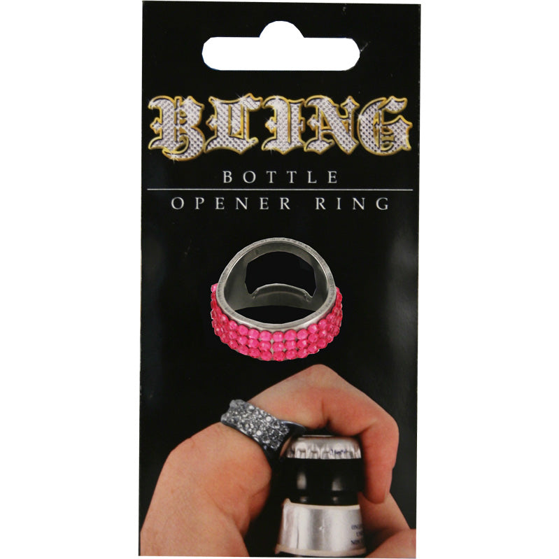 Pink Bling Bottle Opener Ring