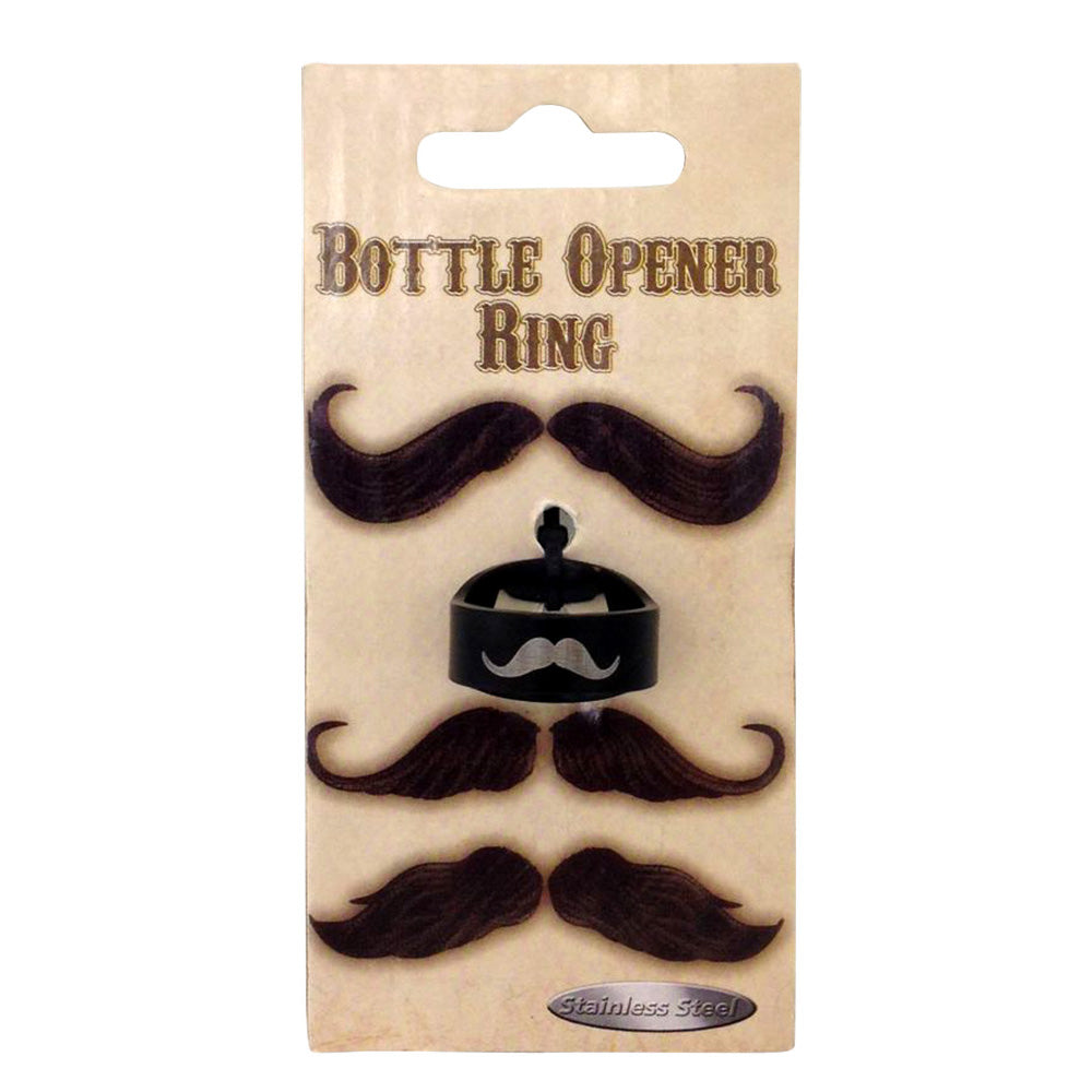Mustache Bottle Opener Ring