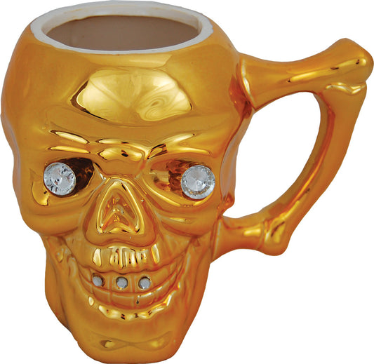 Skull Mug with Diamond Eyes