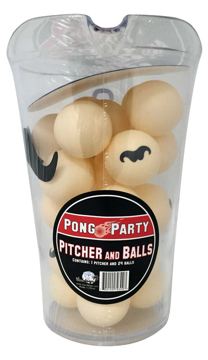 Mustache Pitcher and Balls Pong Set