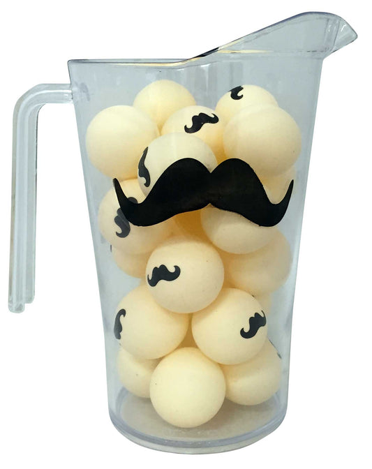 Mustache Pitcher and Balls Pong Set