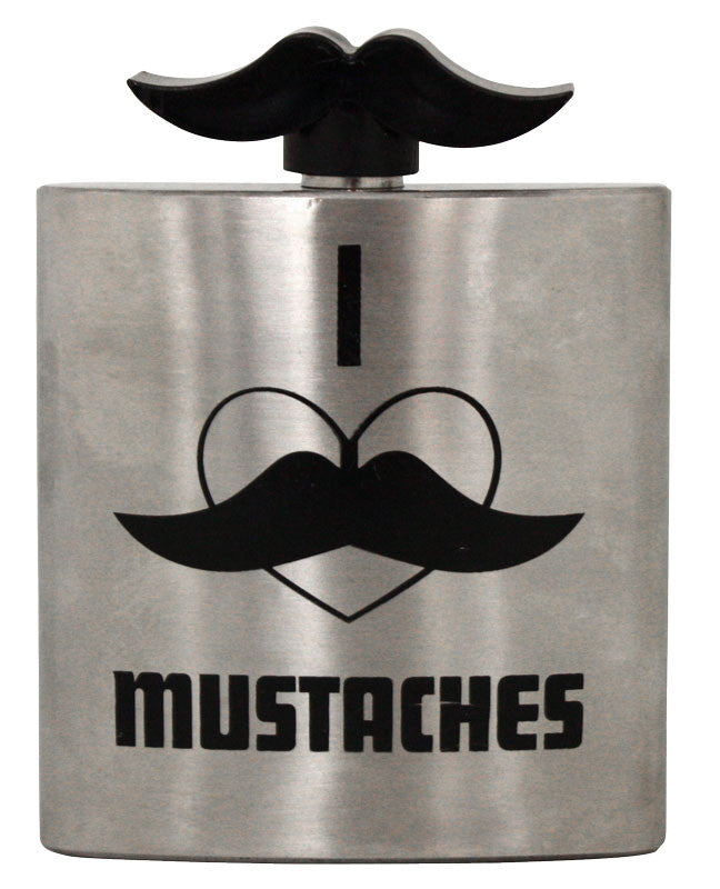 Mustache Top Flask