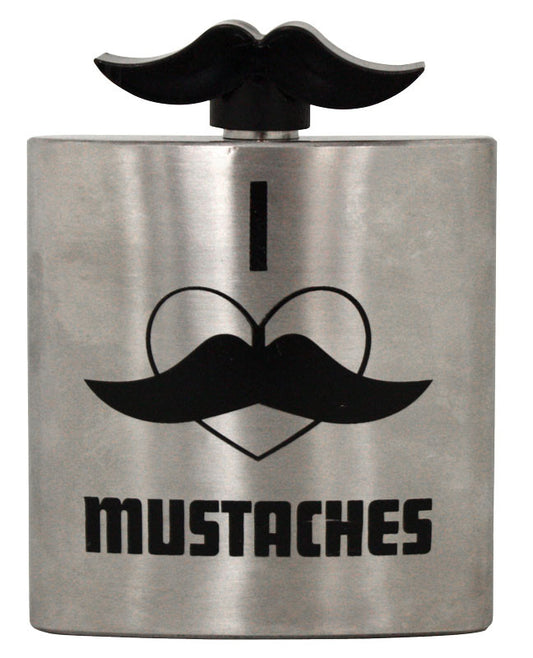 Mustache Top Flask