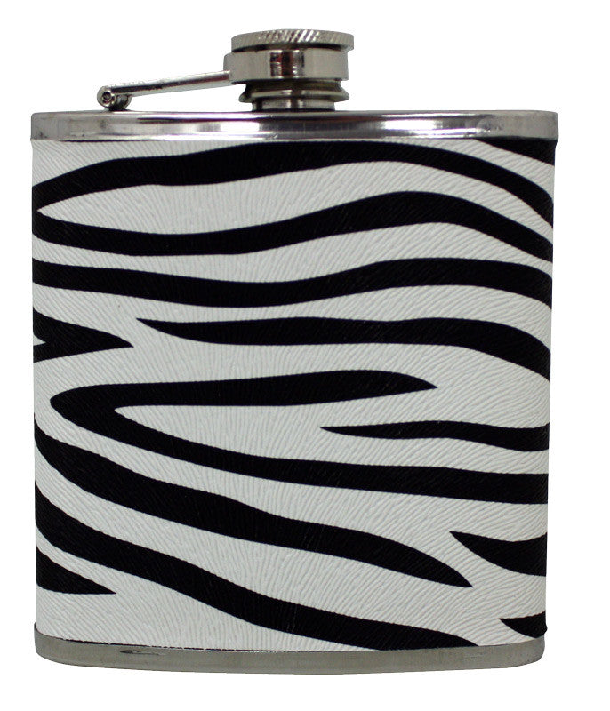 Zebra Fabric Flask