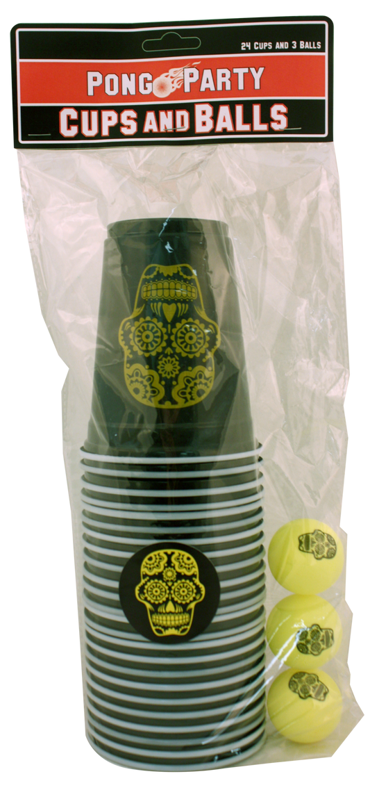 Candy Skull Blacklight Pong Set